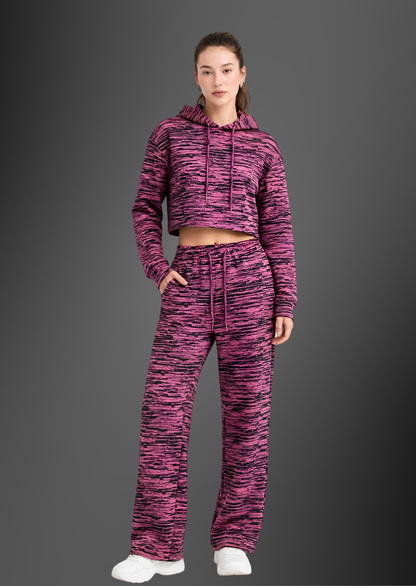 Premium Printed Fleece Cord Set - MIDNIGHT BLUSH - Limited Edition.