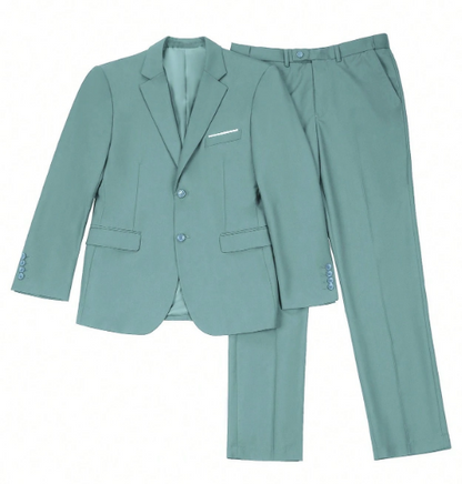 Men's Casual Commuter Solid Color Blazer And Pants Formal Suit