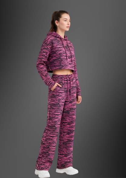 Premium Printed Fleece Cord Set - MIDNIGHT BLUSH - Limited Edition.
