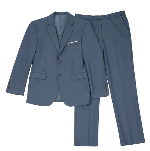 Men's Casual Commuter Solid Color Blazer And Pants Formal Suit