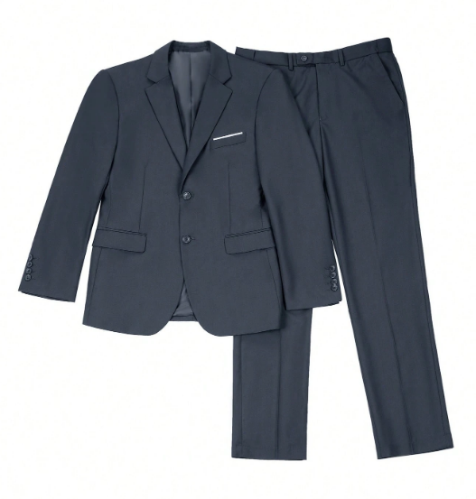 Men's Casual Commuter Solid Color Blazer And Pants Formal Suit