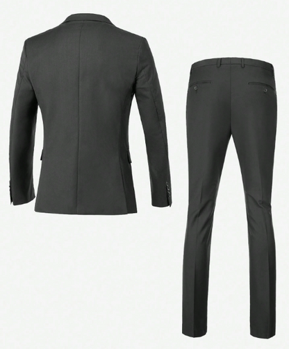 Men's Casual Commuter Solid Color Blazer And Pants Formal Suit