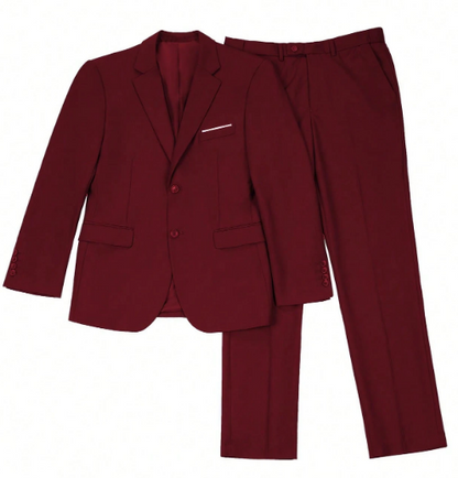 Men's Casual Commuter Solid Color Blazer And Pants Formal Suit