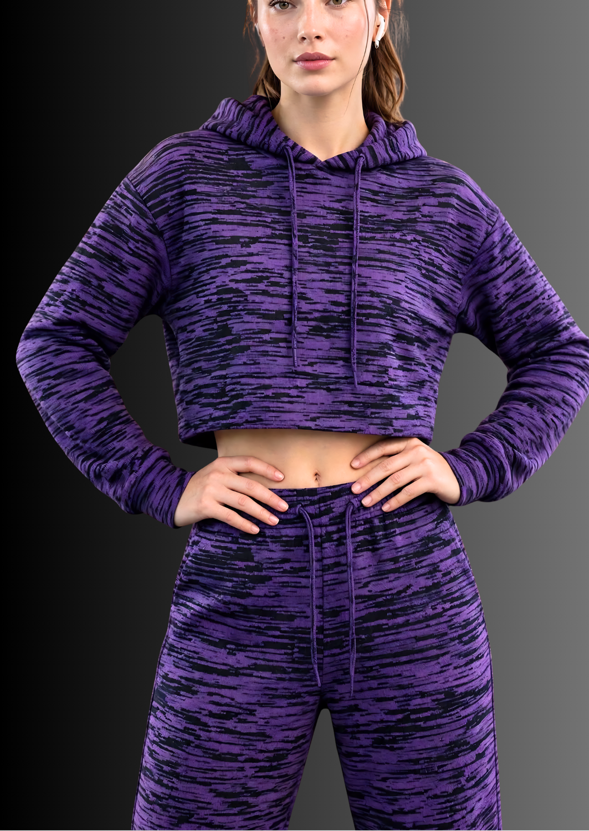 Premium Printed Fleece Cord Set - MIDNIGHT BLUSH - Limited Edition.
