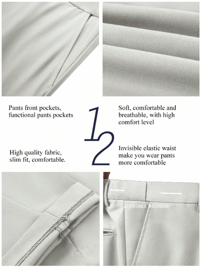 Men's Casual Commuter Solid Color Blazer And Pants Formal Suit