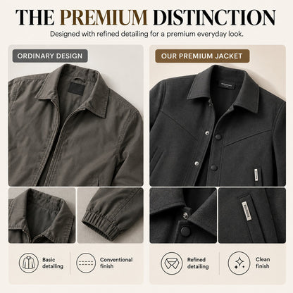 Refined detailing compared with an ordinary jacket