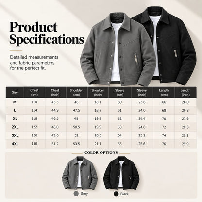 Size chart: chest, shoulder, sleeve and length for M to 4XL