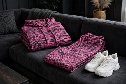 Premium Printed Fleece Cord Set - MIDNIGHT BLUSH - Limited Edition.